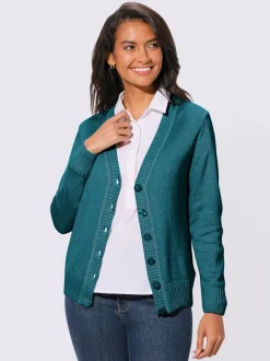 Veste en tricot avec boutons et manches longues confortables