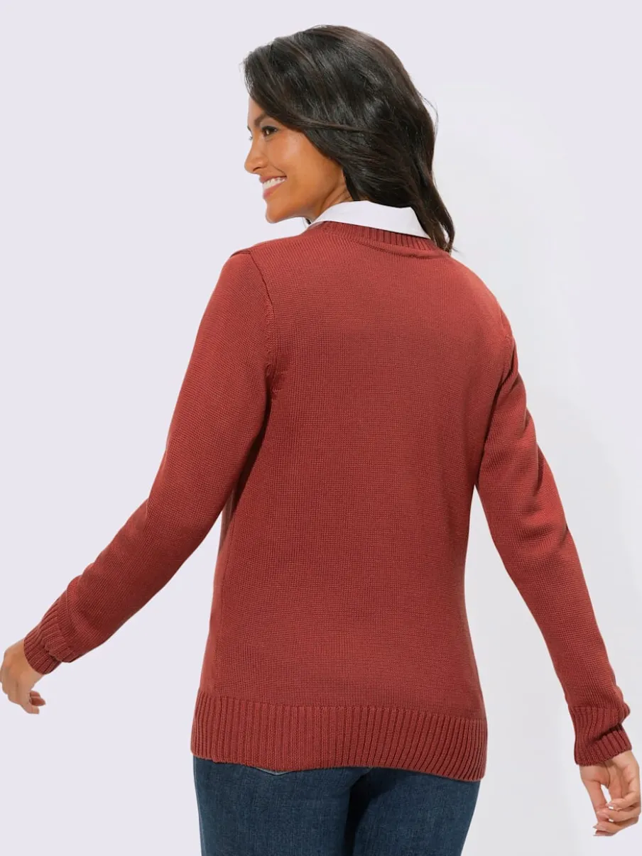 Veste en tricot avec boutons et manches longues confortables