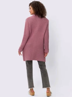 Veste en tricot avec col montant et poches fendues