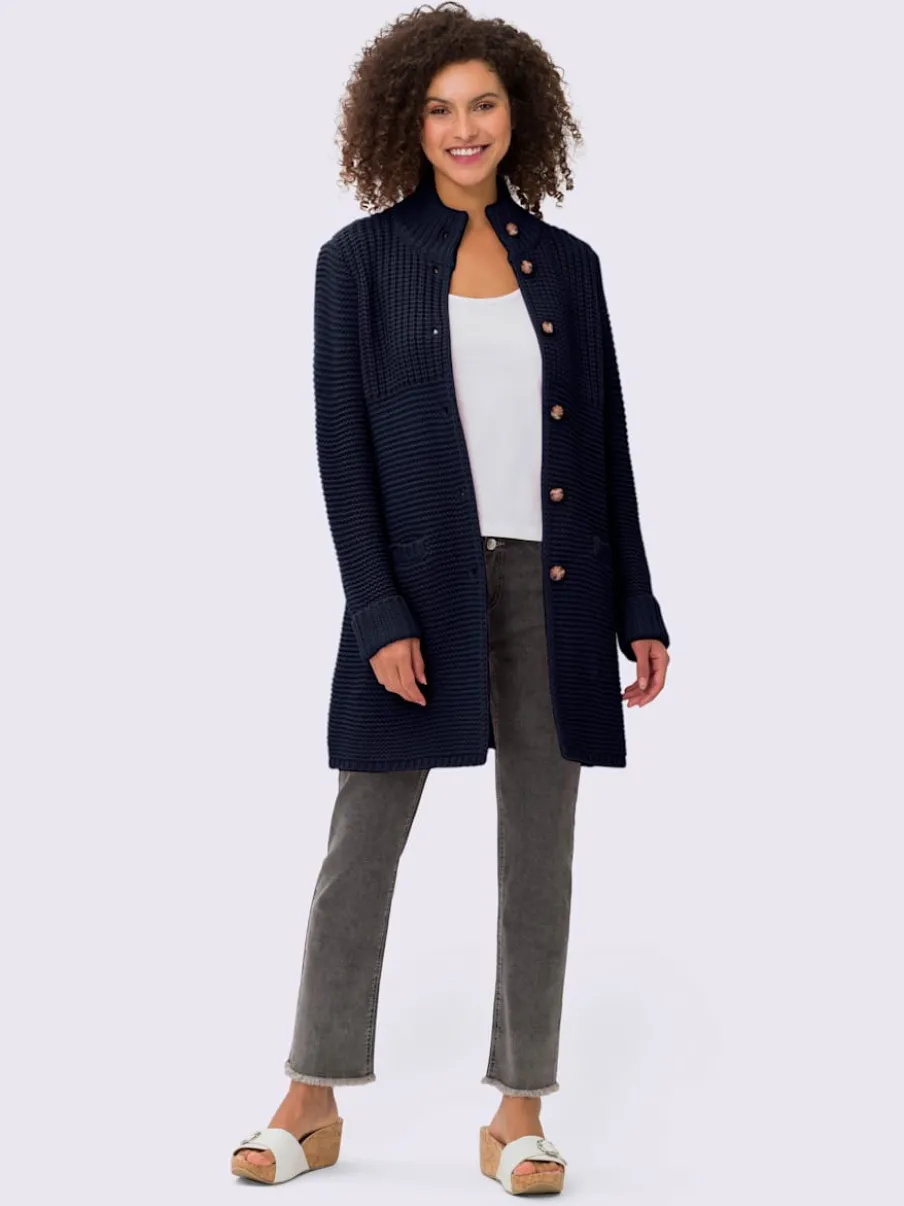 Veste en tricot avec col montant et poches fendues