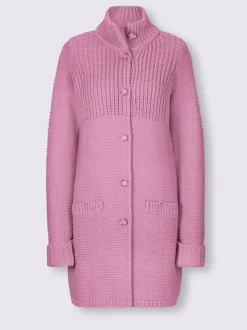 Veste en tricot avec col montant et poches fendues