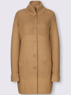 Veste en tricot avec col montant et poches fendues