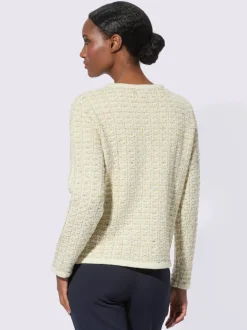 Veste en tricot avec col rond et boutons fantaisie