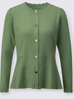 Veste en tricot avec encolure ronde et boutons visibles