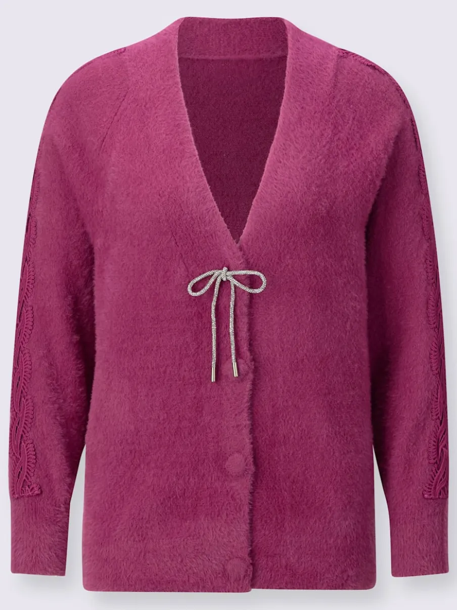 Veste en tricot avec encolure en V et détails raffinés