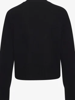 Veste en tricot avec encolure en V et bords-côtes larges