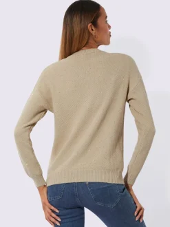 Veste en tricot avec encolure ronde et poches