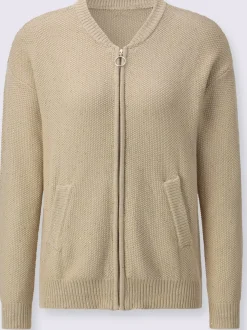 Veste en tricot avec encolure ronde et poches