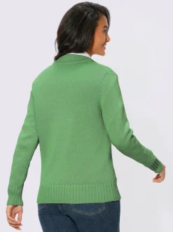 Veste en tricot avec glissière et finitions côtelées