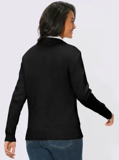 Veste en tricot avec glissière et finitions côtelées