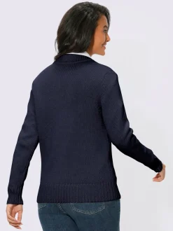 Veste en tricot avec glissière et finitions côtelées