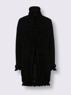 Veste en tricot avec volants et motifs variés