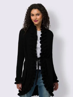 Veste en tricot avec volants et motifs variés