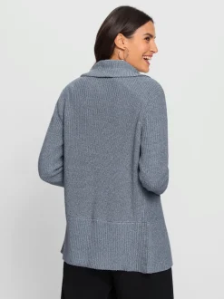 Veste en tricot col châle à motifs floraux manches longues