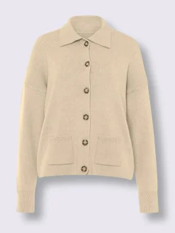 Veste en tricot col polo avec poches plaquées