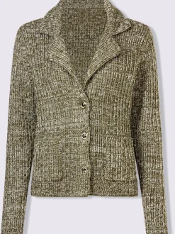 Veste en tricot à col revers avec poches plaquées