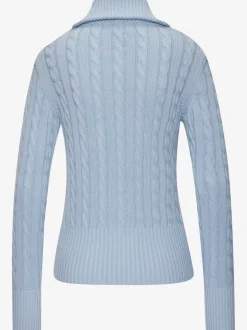 Veste en tricot à col à revers avec glissière et manches longues