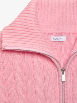 Veste en tricot à col à revers avec glissière et manches longues