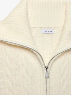 Veste en tricot à col à revers avec glissière et manches longues