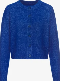 Veste en tricot à col rond avec patte de boutonnage et manches longues