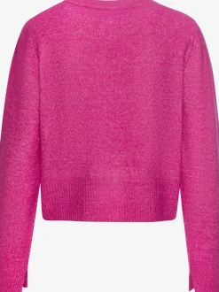 Veste en tricot à col rond avec patte de boutonnage et manches longues