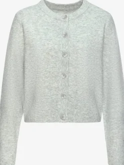 Veste en tricot à col rond avec patte de boutonnage et manches longues