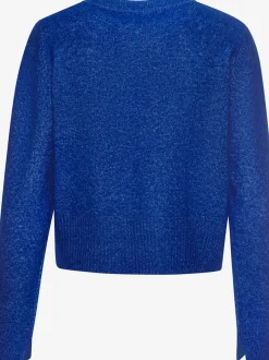 Veste en tricot à col rond avec patte de boutonnage et manches longues