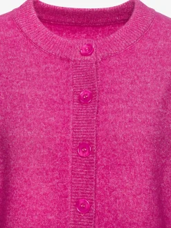 Veste en tricot à col rond avec patte de boutonnage et manches longues