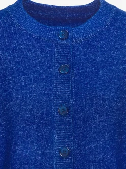 Veste en tricot à col rond avec patte de boutonnage et manches longues
