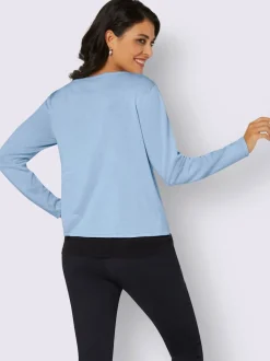 Veste en tricot à col rond et manches longues