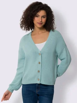 Veste en tricot à col V et boutons magnifiques
