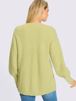 Veste en tricot à coupe ouverte avec bords-côtes