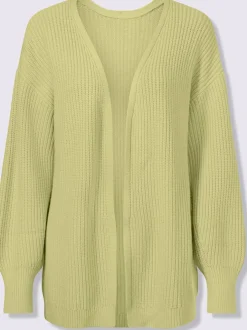 Veste en tricot à coupe ouverte avec bords-côtes