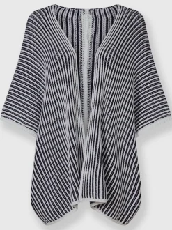 Veste en tricot coupe ouverte avec rayures côtelées