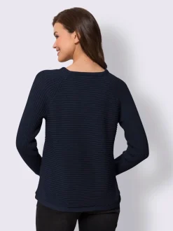 Veste en tricot côtelé avec glissière et manches longues