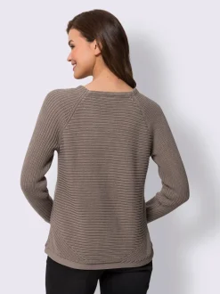 Veste en tricot côtelé avec glissière et manches longues