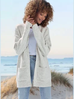 Veste en tricot décontractée avec écharpe manches longues douces