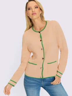 Veste en tricot douce avec col rond et poches