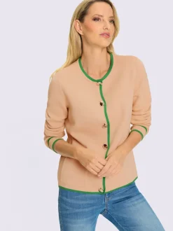 Veste en tricot douce avec col rond et poches