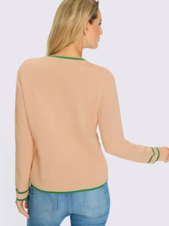 Veste en tricot douce avec col rond et poches