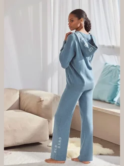 Veste en tricot douce à glissière et manches longues avec capuche