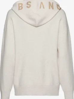 Veste en tricot douce à glissière et manches longues avec capuche
