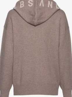 Veste en tricot douce à glissière et manches longues avec capuche
