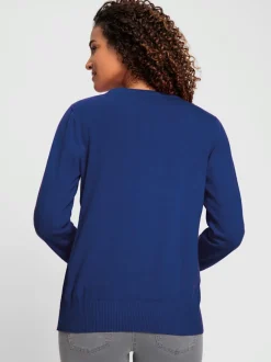 Veste en tricot doux avec col en V boutonné