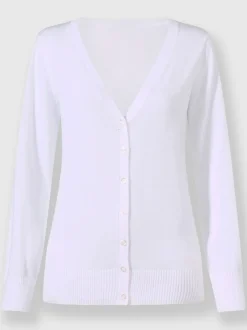 Veste en tricot doux avec col en V boutonné