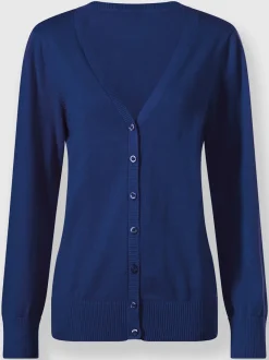 Veste en tricot doux avec col en V boutonné