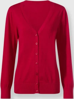 Veste en tricot doux avec col en V boutonné