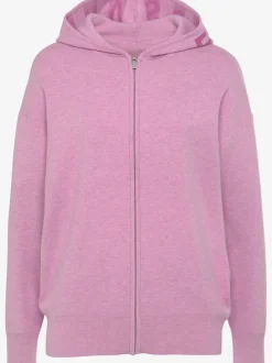 Veste en tricot doux à manches longues avec capuche