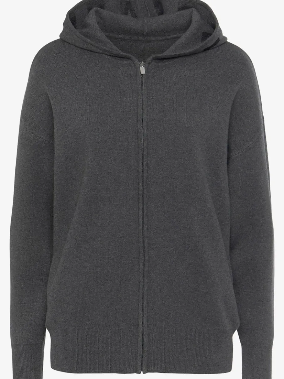 Veste en tricot doux à manches longues avec capuche