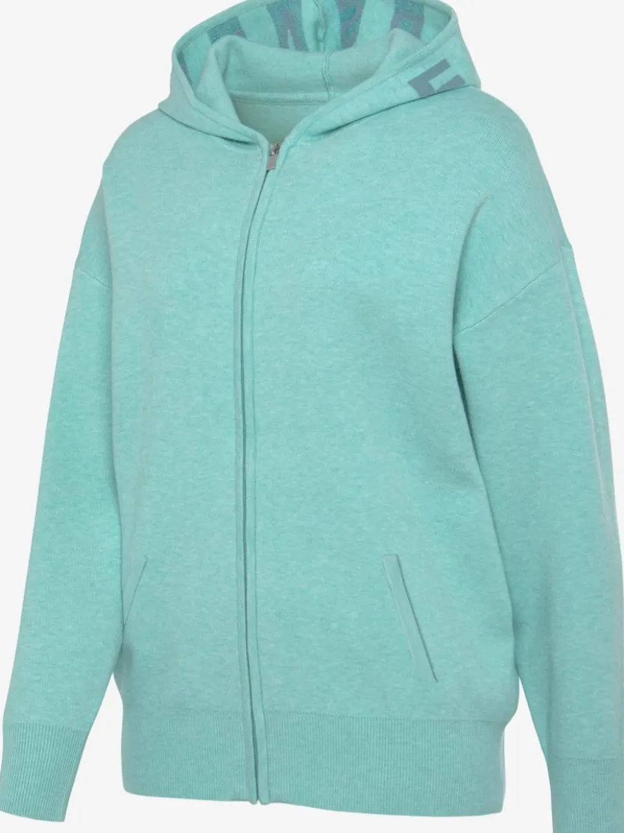 Veste en tricot doux à manches longues avec capuche